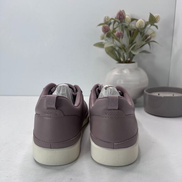 Vionic Elise Lace Up Sneakers Leather Magnolia Dusk Women's 10 Wide NWOB - Picture 4 of 9